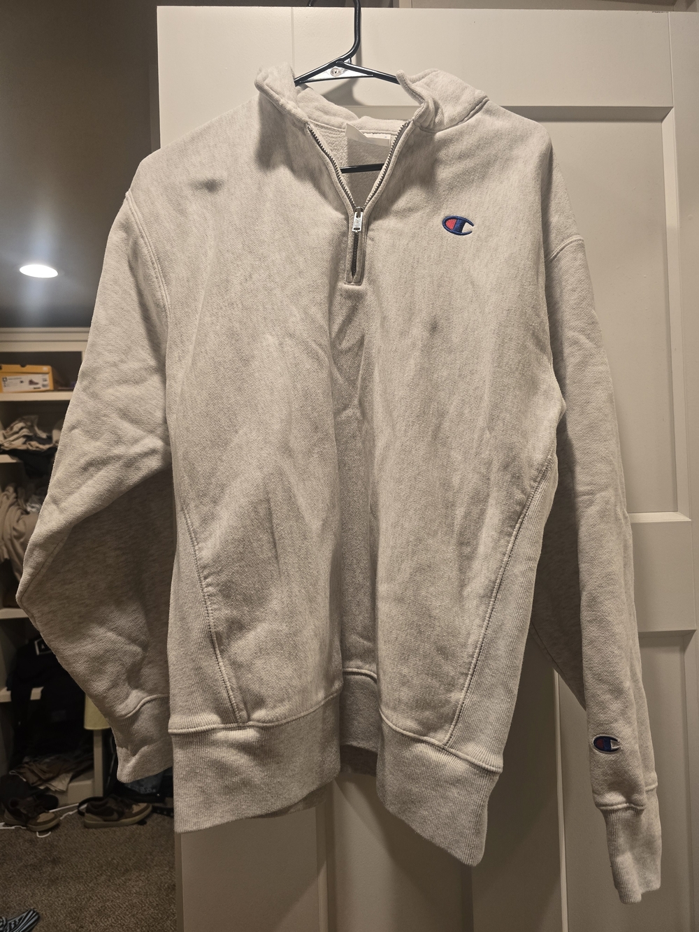 Champion Gray Half-Zip Pullover Hoodie